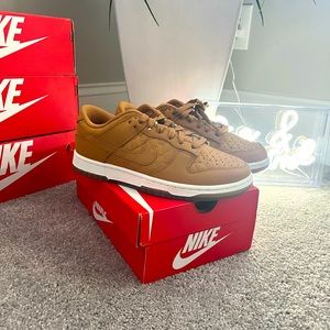 Women’s quilted Nike dunk low with gum soles